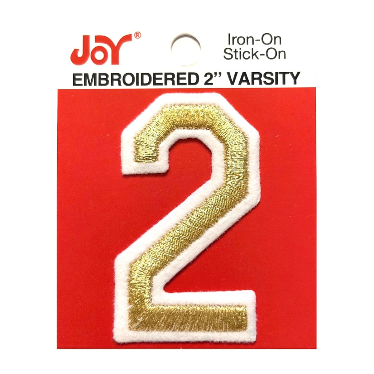 Joy Embroidered Iron-On 2 Inch Varsity Letters and Numbers