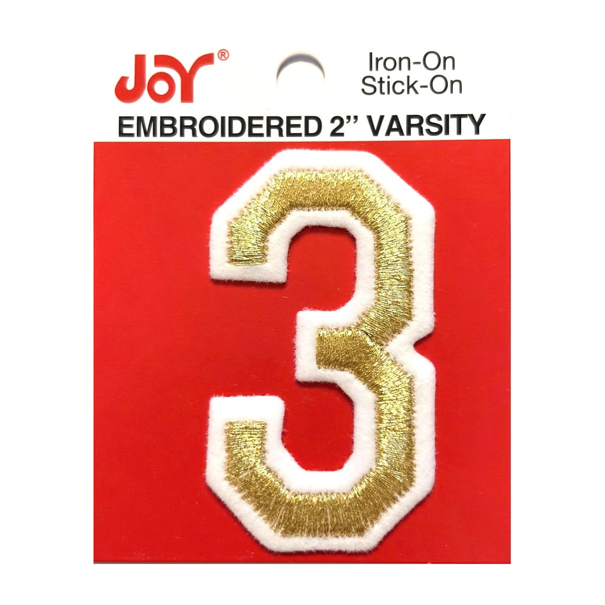 Joy Embroidered Iron-On 2 Inch Varsity Letters and Numbers