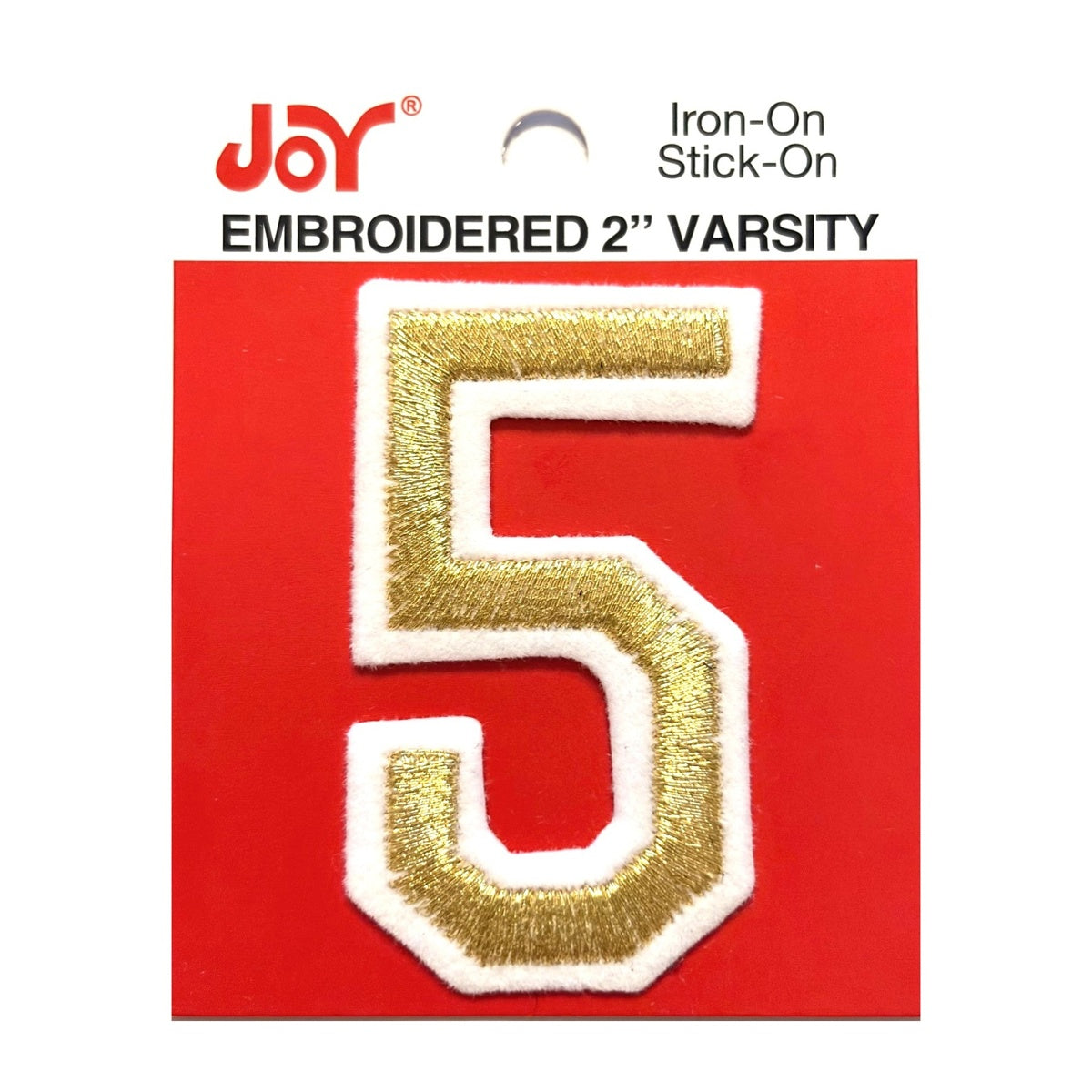 Joy Embroidered Iron-On 2 Inch Varsity Letters and Numbers