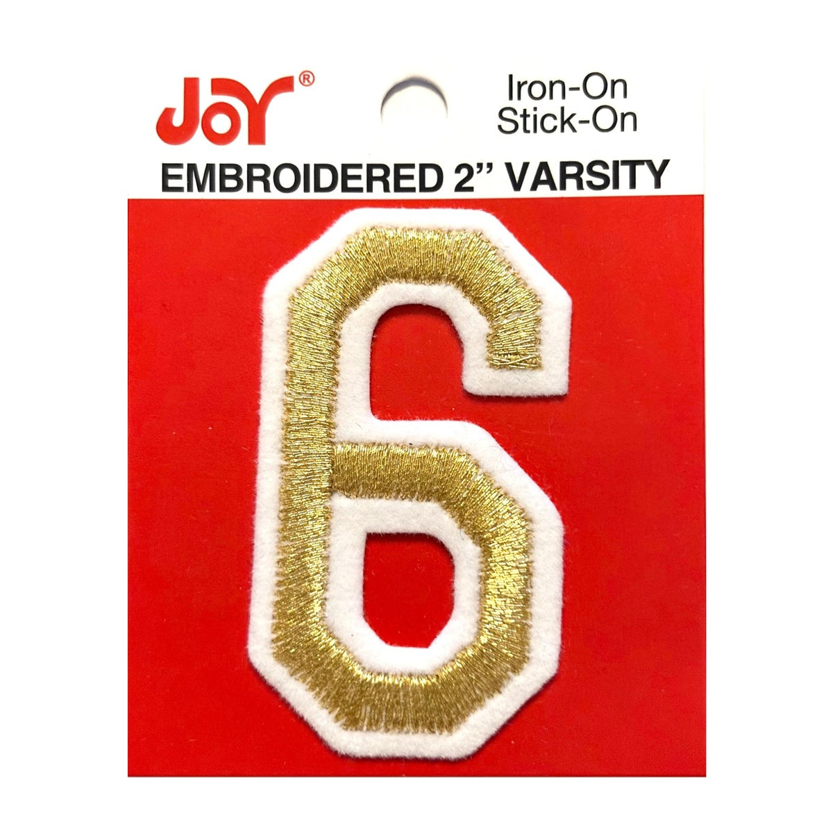 Joy Embroidered Iron-On 2 Inch Varsity Letters and Numbers