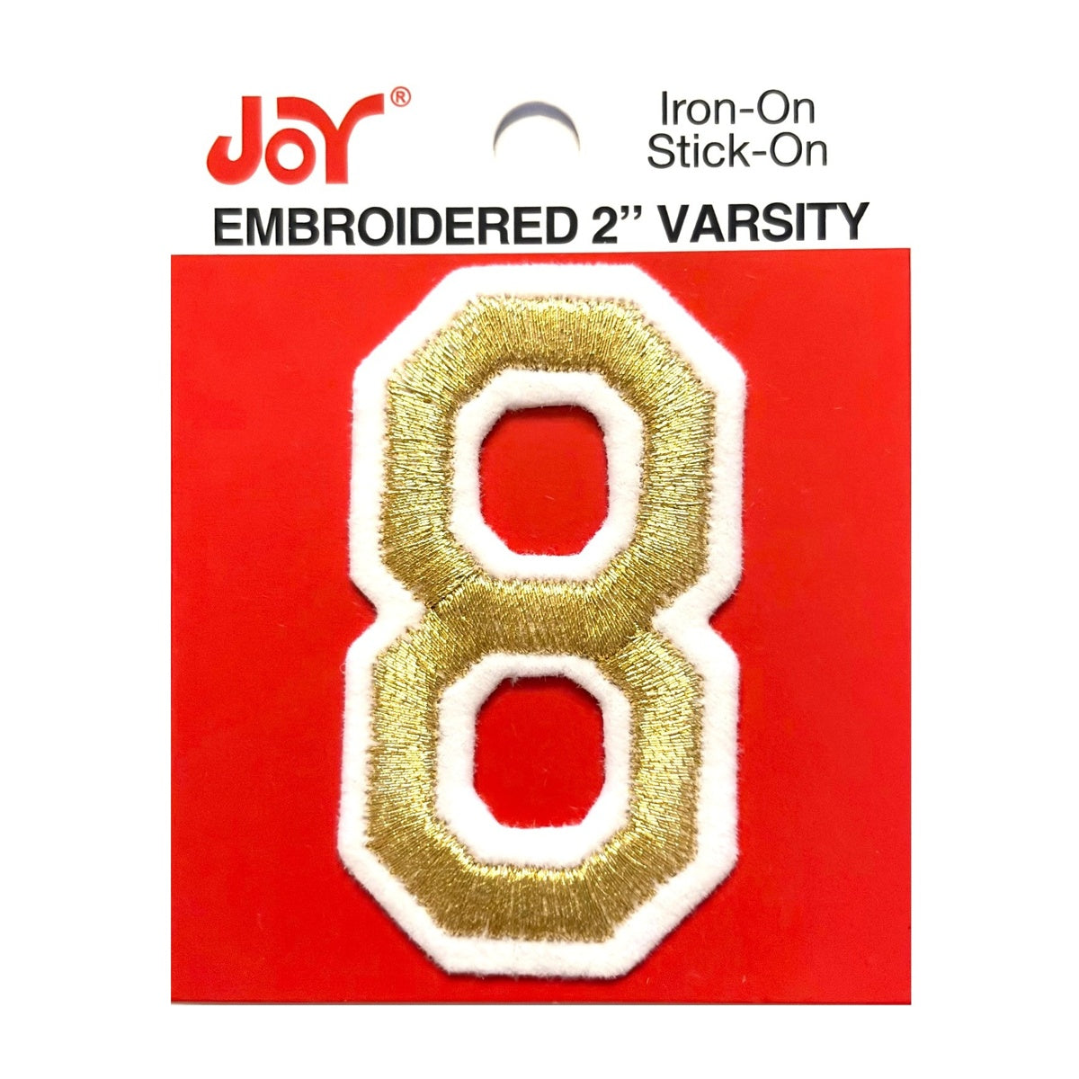Joy Embroidered Iron-On 2 Inch Varsity Letters and Numbers