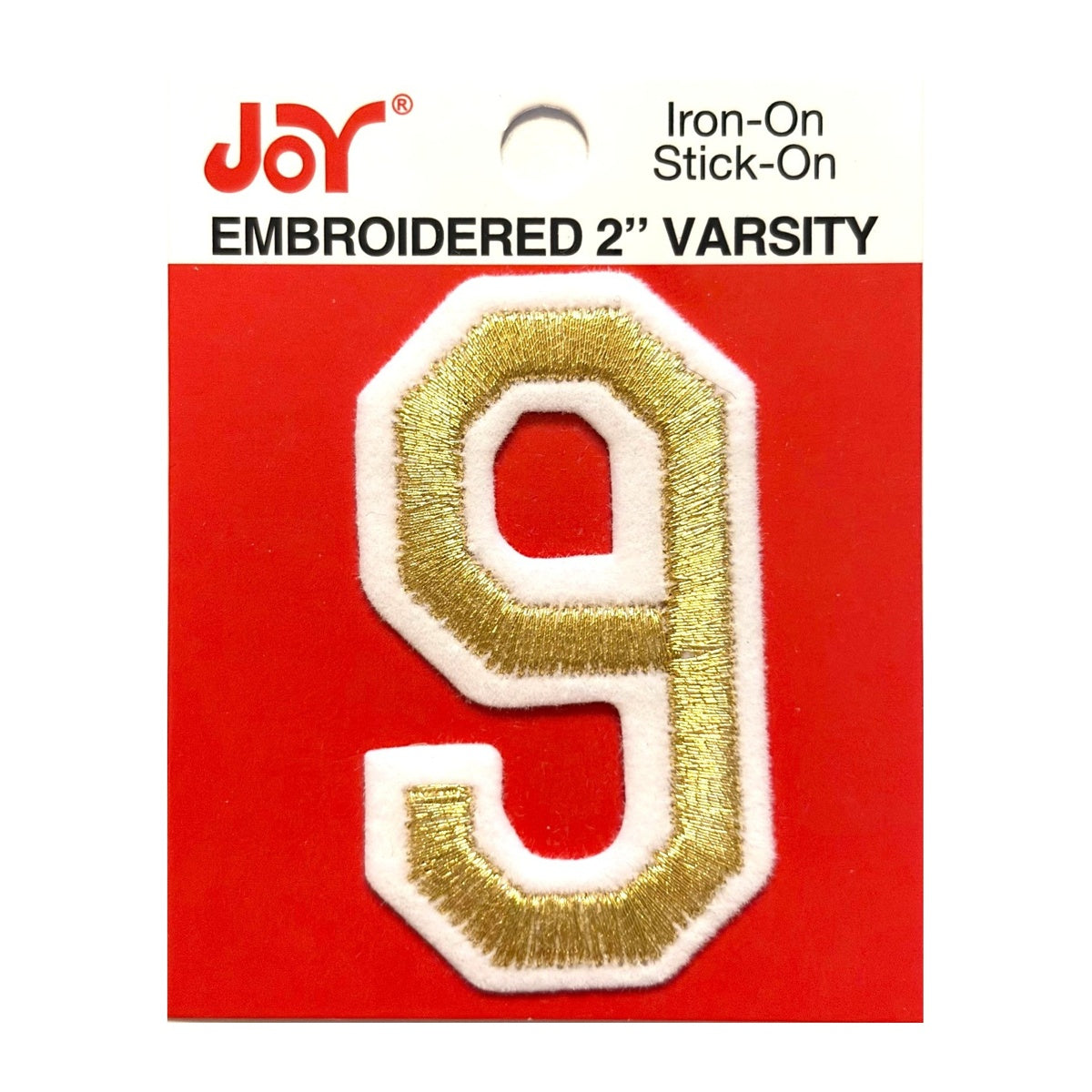 Joy Embroidered Iron-On 2 Inch Varsity Letters and Numbers