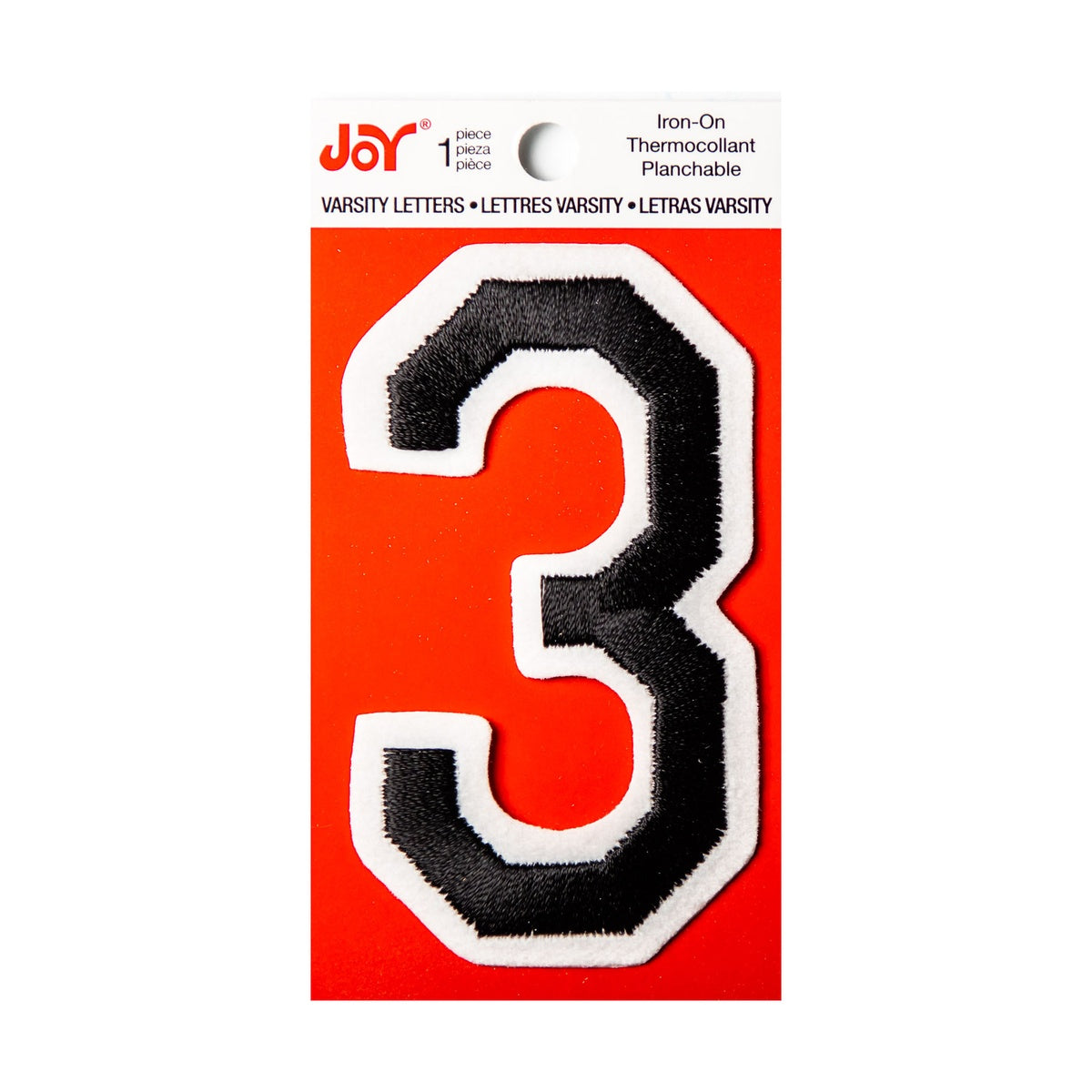 Joy Embroidered Iron-On 3 Inch Varsity Letters and Numbers