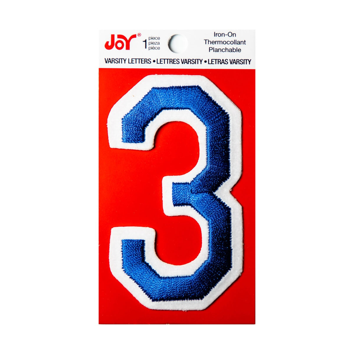 Joy Embroidered Iron-On 3 Inch Varsity Letters and Numbers
