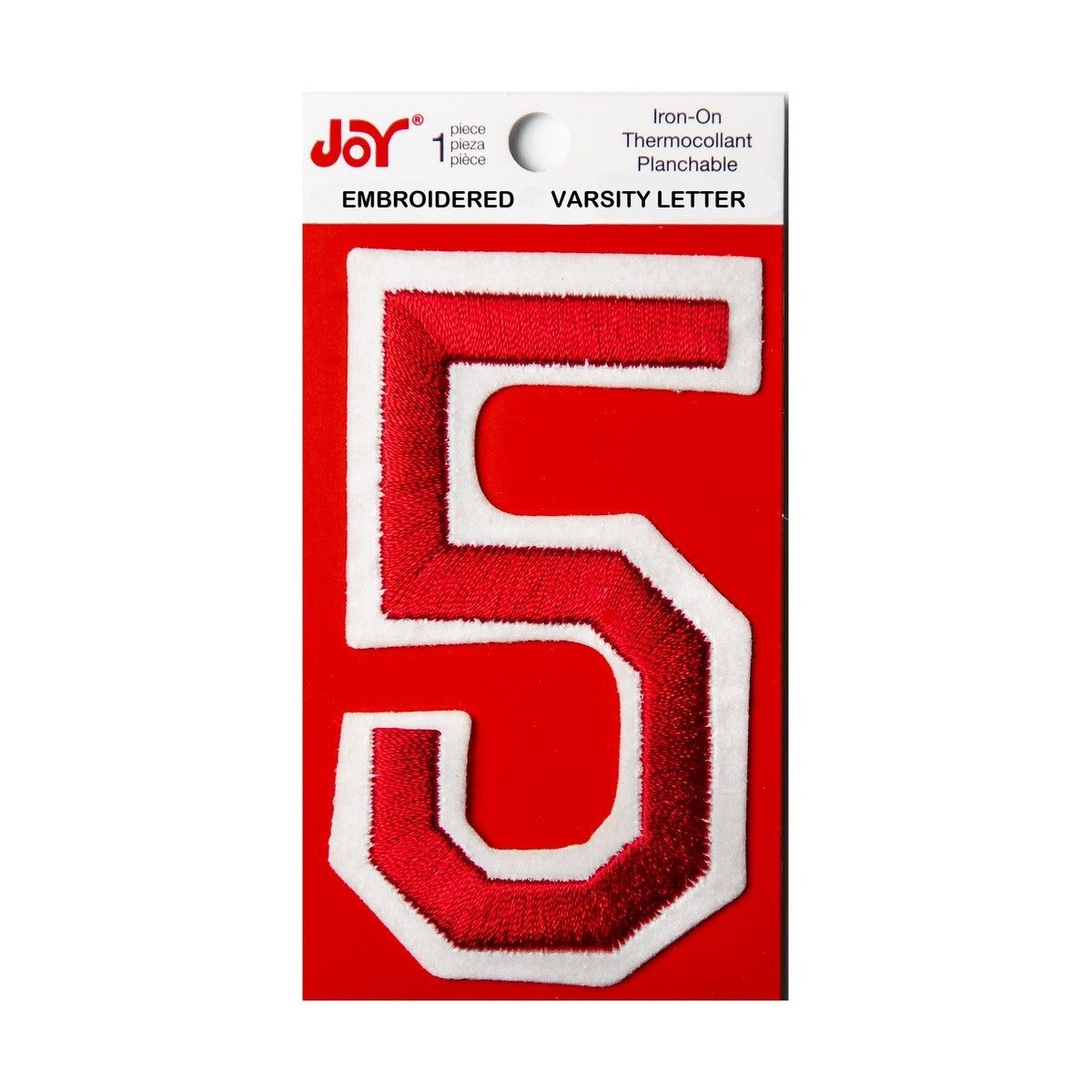 Joy Embroidered Iron-On 3 Inch Varsity Letters and Numbers