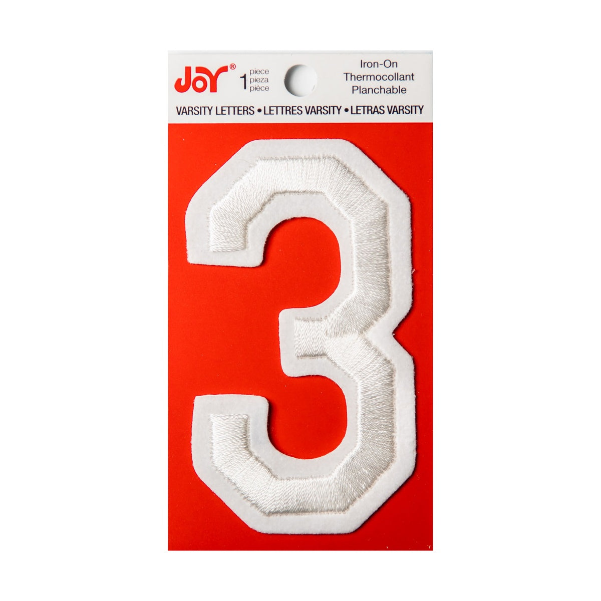 Joy Embroidered Iron-On 3 Inch Varsity Letters and Numbers