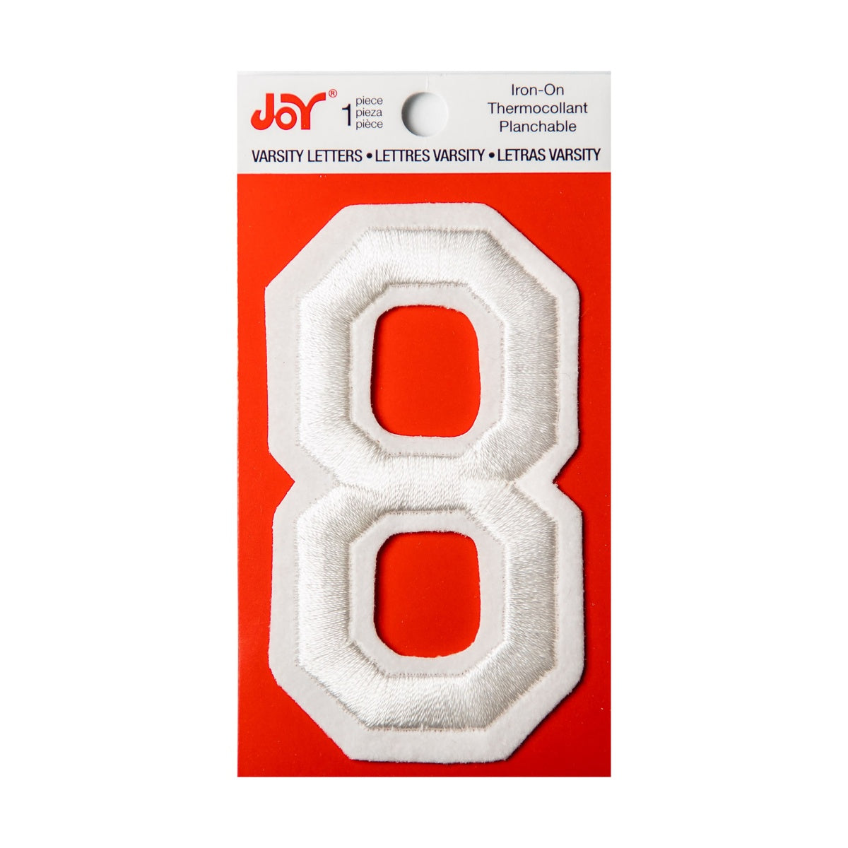 Joy Embroidered Iron-On 3 Inch Varsity Letters and Numbers