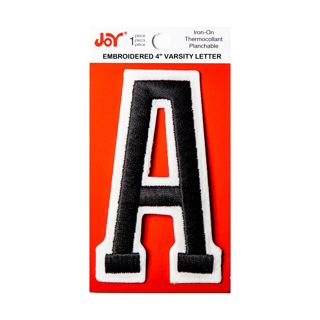 Joy Embroidered Iron-On 4 Inch Varsity Letters