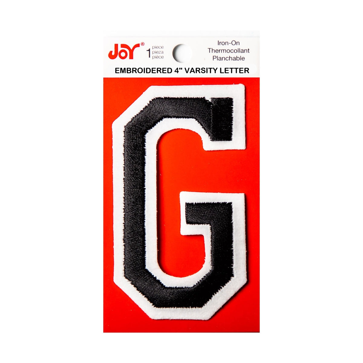 Joy Embroidered Iron-On 4 Inch Varsity Letters