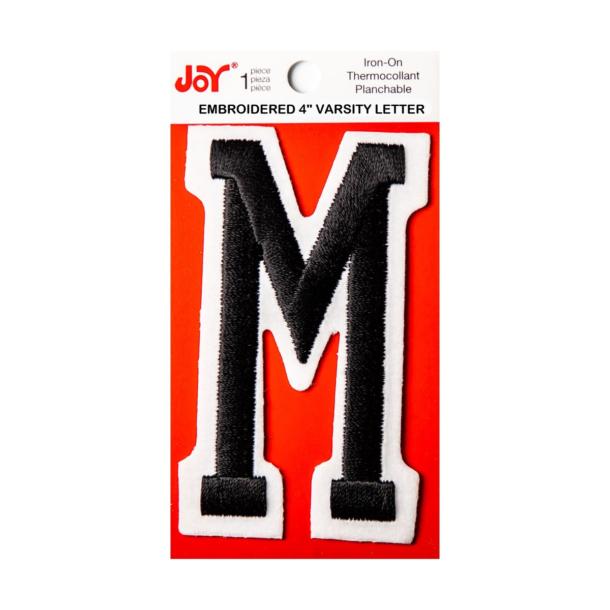 Joy Embroidered Iron-On 4 Inch Varsity Letters