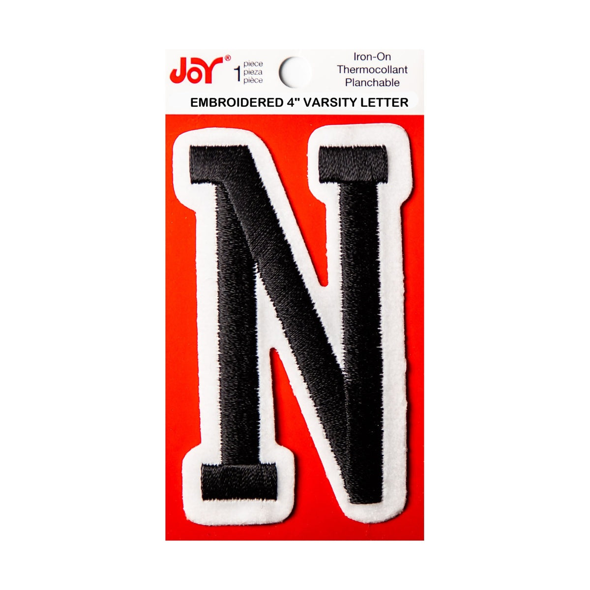 Joy Embroidered Iron-On 4 Inch Varsity Letters