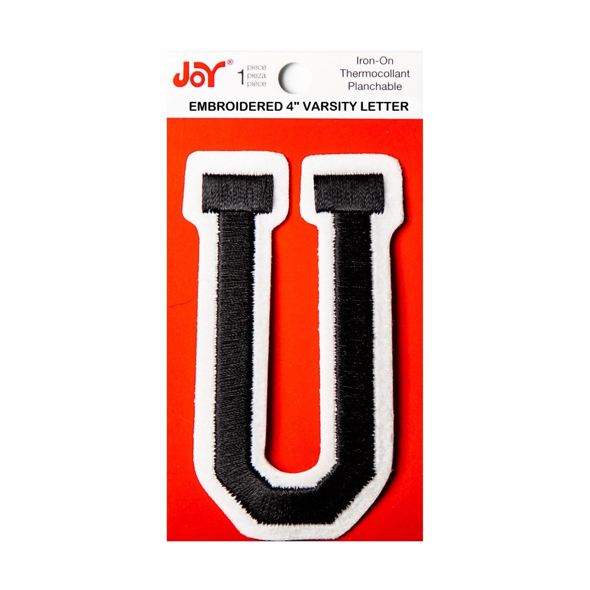 Joy Embroidered Iron-On 4 Inch Varsity Letters