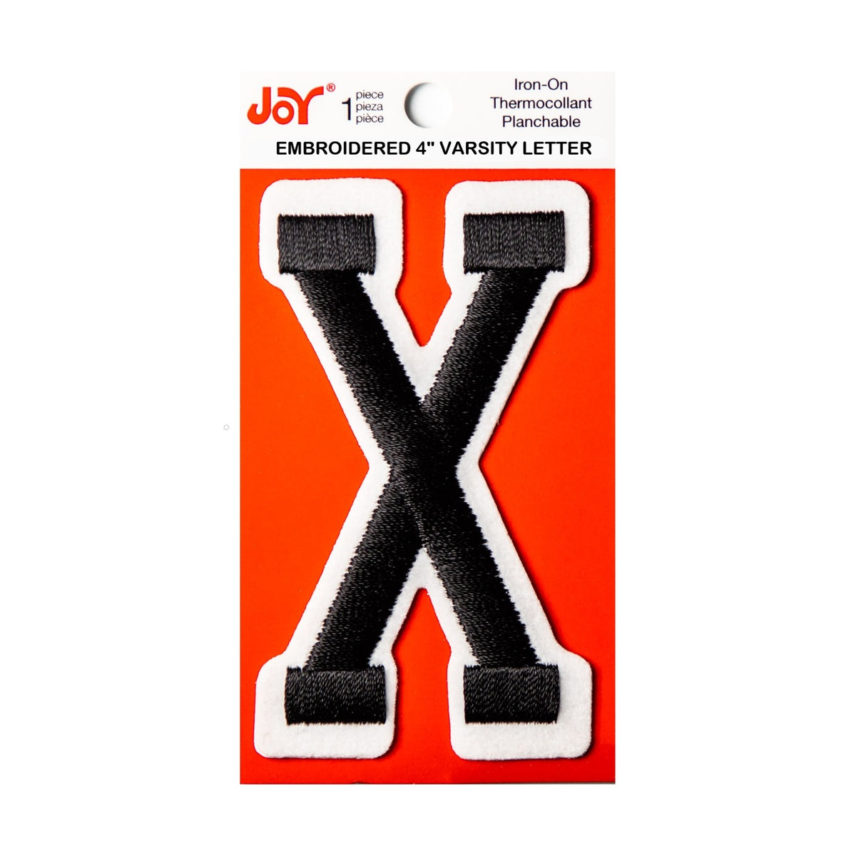 Joy Embroidered Iron-On 4 Inch Varsity Letters