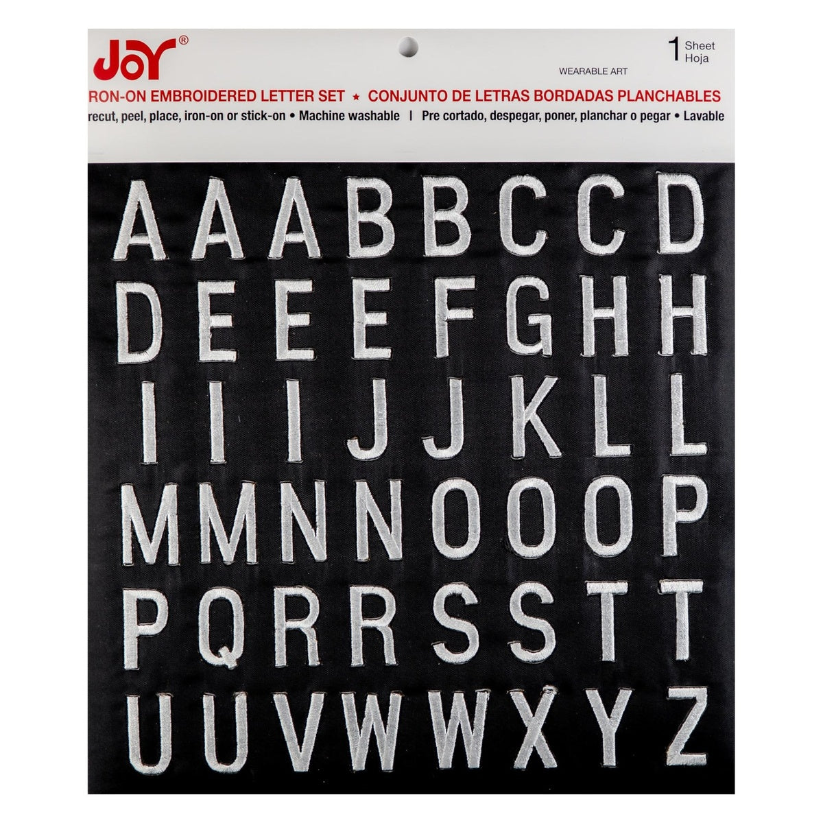 Embroidered Iron-On Letter Sheets Block Style