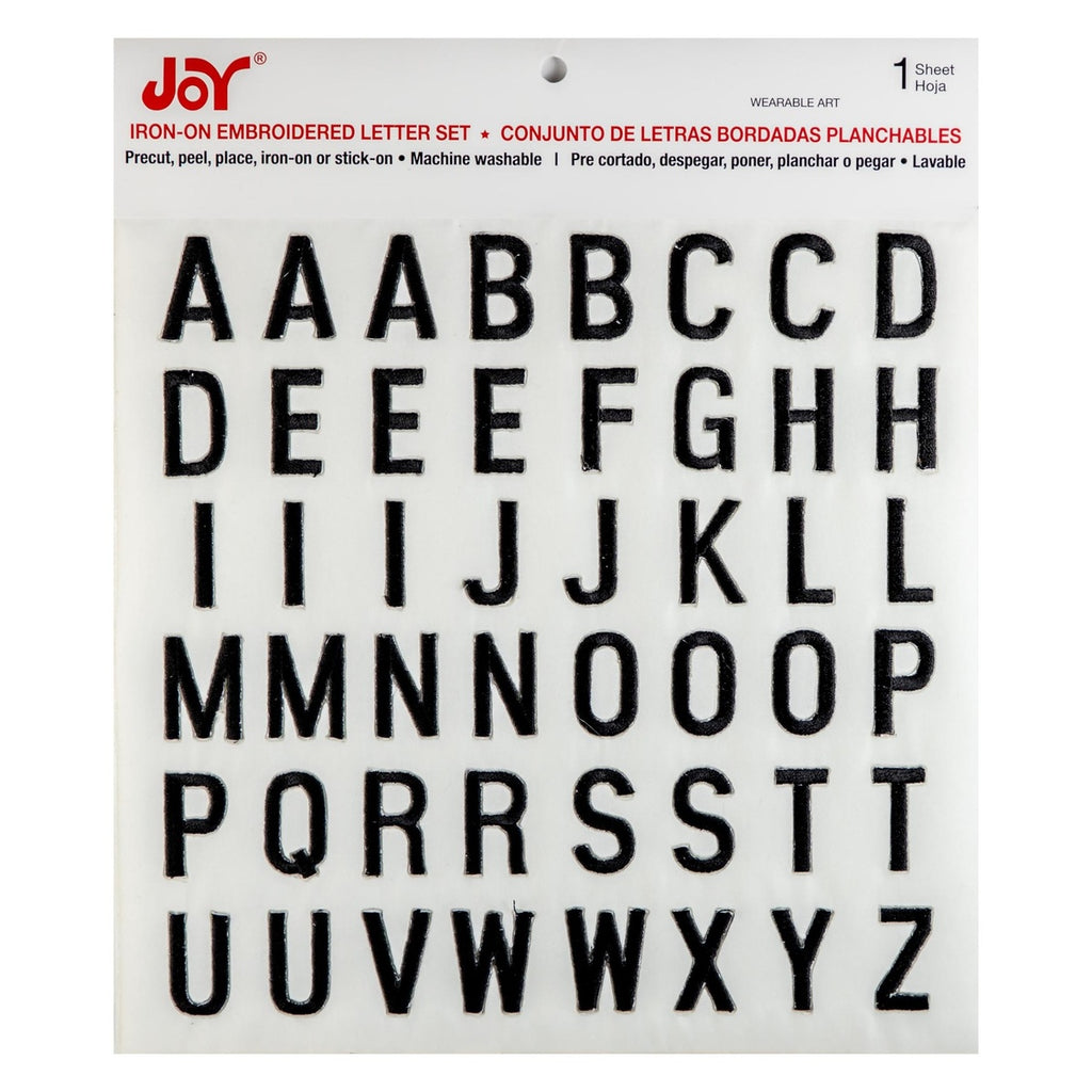 Embroidered Iron-On Letter Sheets Block Style