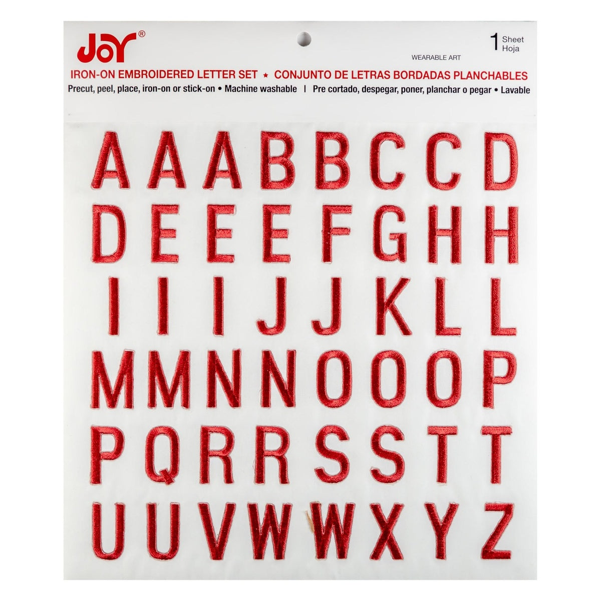 Embroidered Iron-On Letter Sheets Block Style