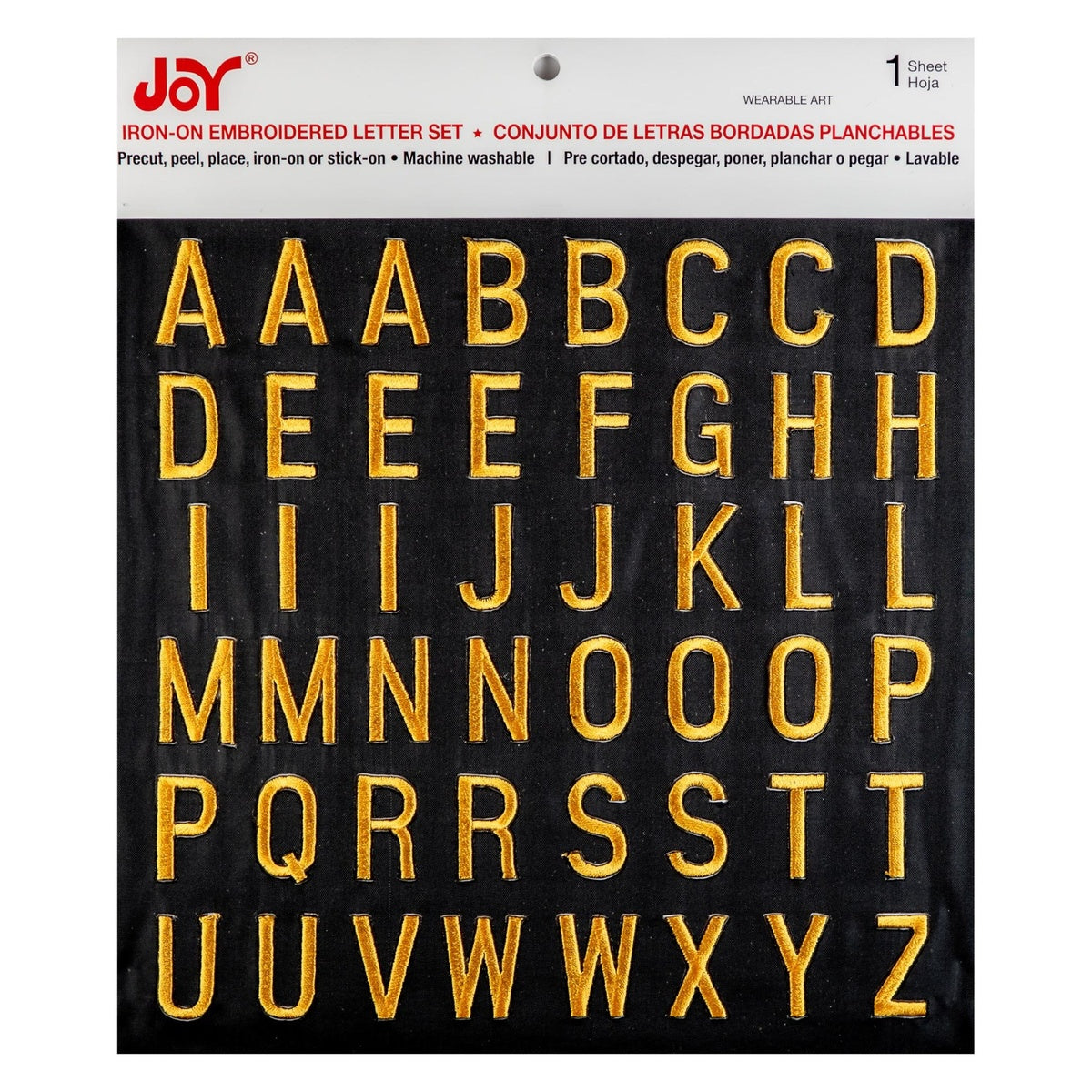 Embroidered Iron-On Letter Sheets Block Style