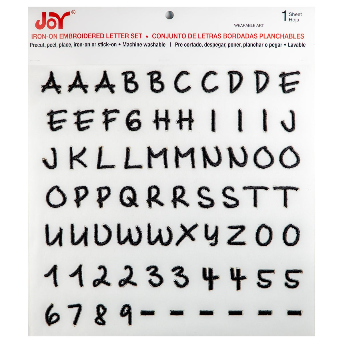 Embroidered Iron-On Letter Sheets Baby Style